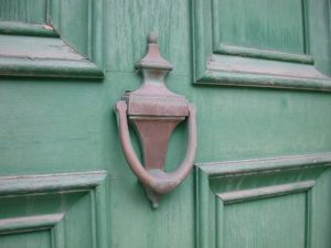 Door with knocker